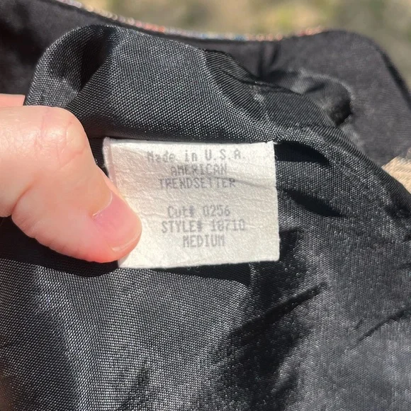 90s American Trendsetter Woven Tapestry Vest Size M Boho Western - Picture 7 of 9